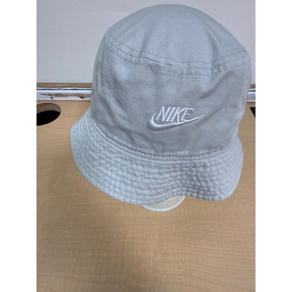Nike Bucket Hat Light Grey Cotton Twill Embroidered Futura Logo Size M/L